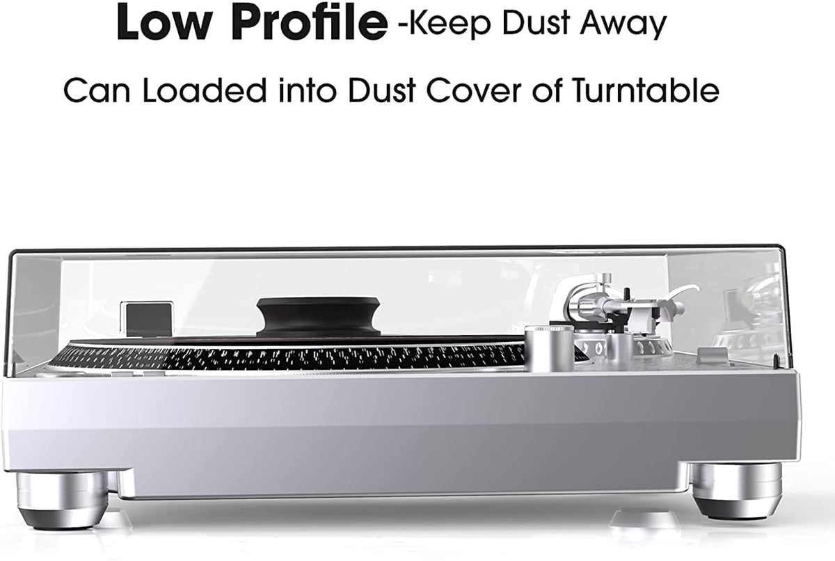 Sleek matte aluminum finish complements any vinyl setup