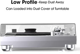 Sleek matte aluminum finish complements any vinyl setup