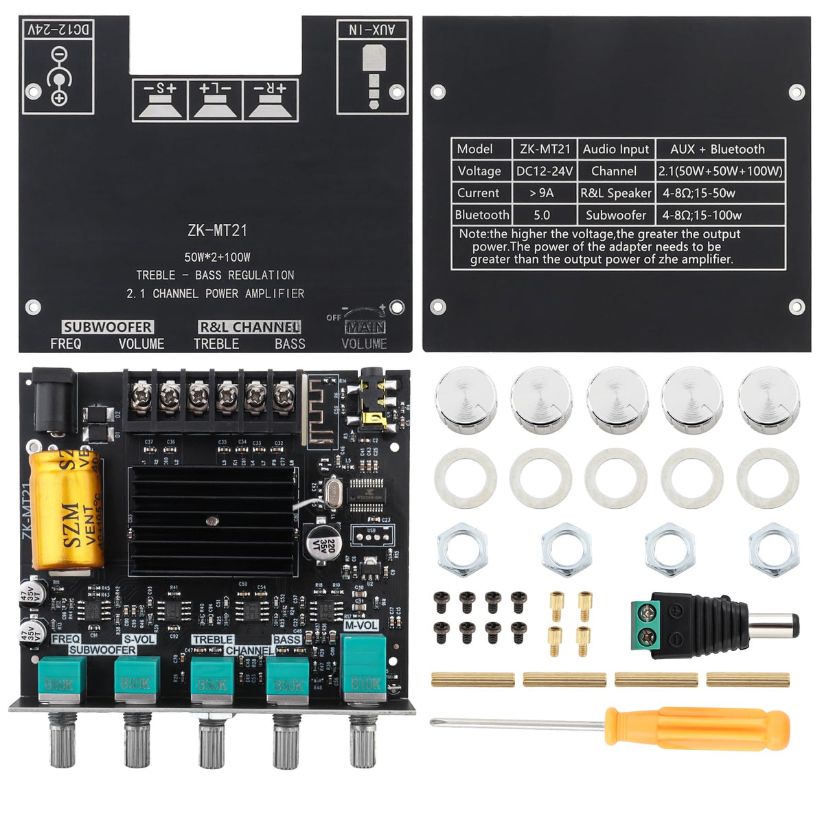 DiGiYes ZK-MT21 AUX input with 3.5mm jack.