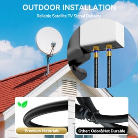 Digoloan RG6 provides high-speed signal ideal for HD and satellite viewing.