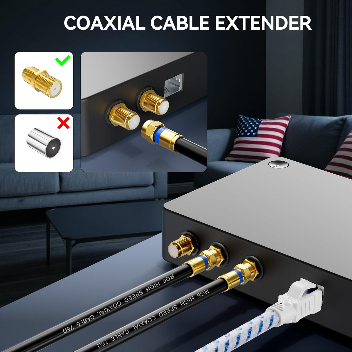 Digoloan cable supports secure, quick assembly for versatile room placement.
