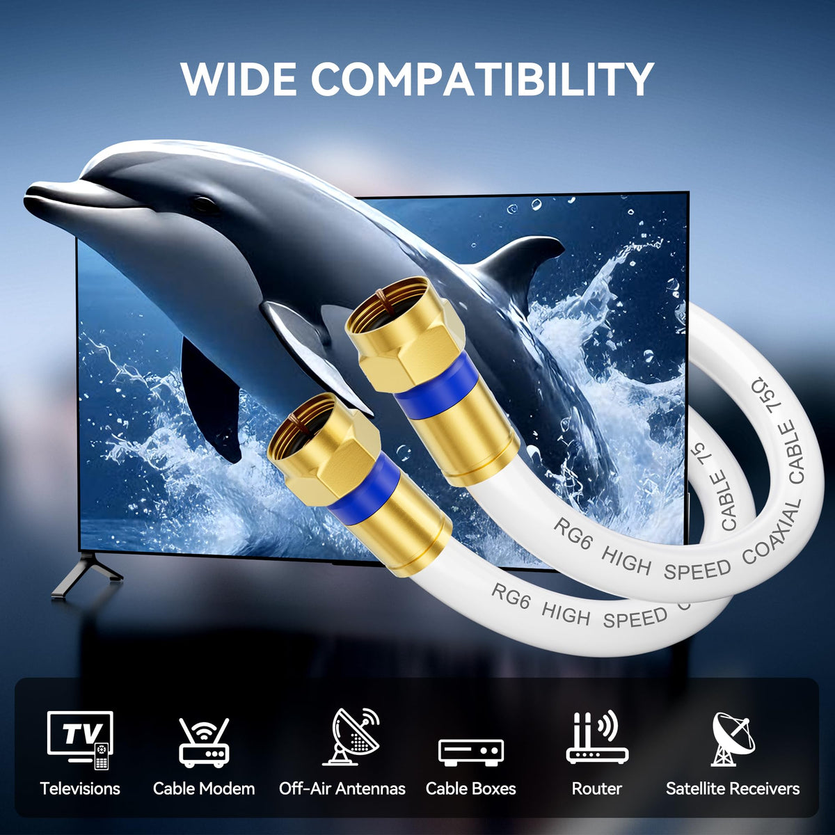 Digoloan RG6 compatible with common F-type devices