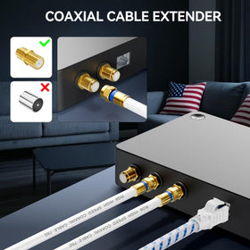 Digoloan coaxial cable with compression connectors for quick setup