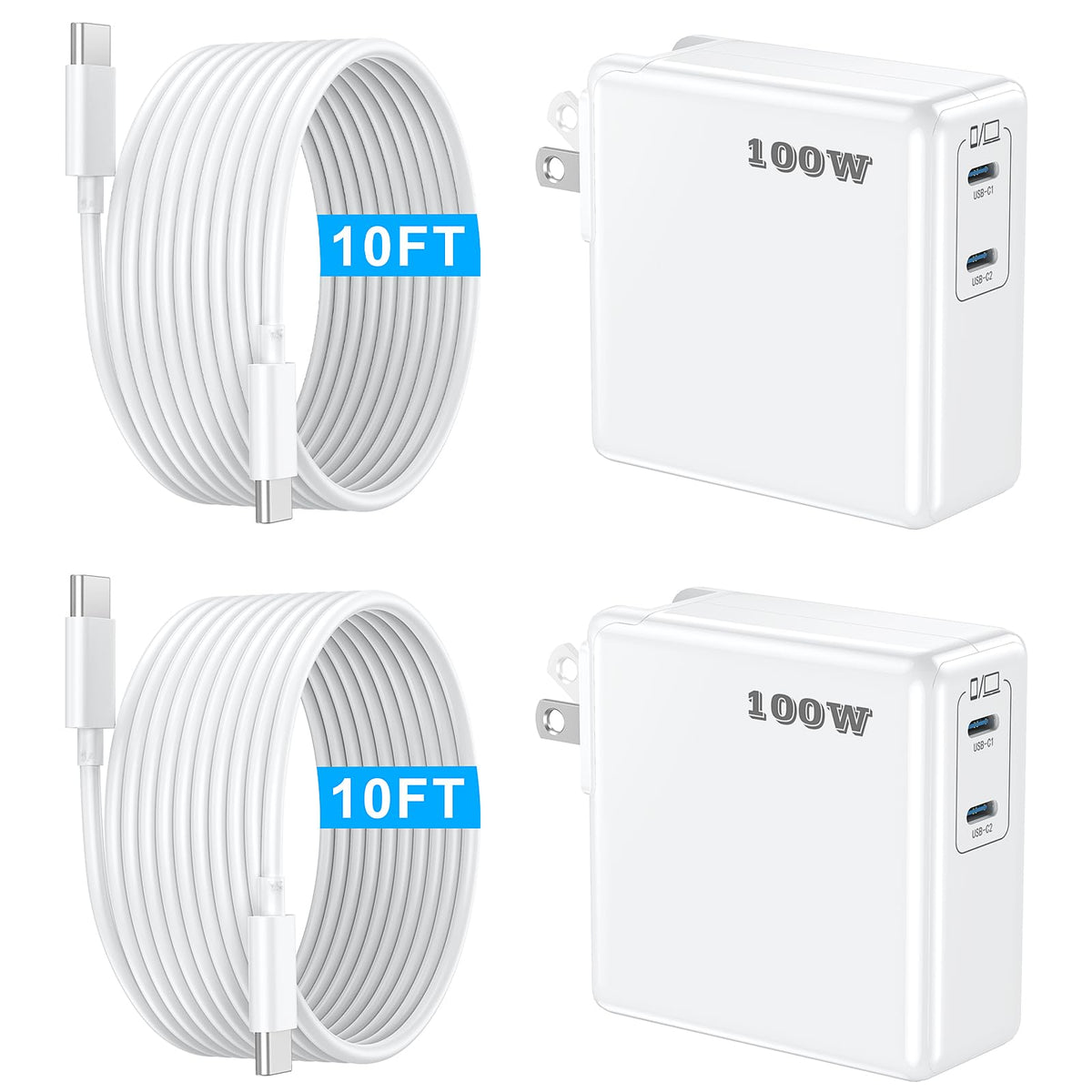 DiHines front view dual pack showing two chargers and ports for fast charging