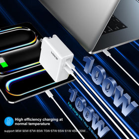 DiHines side profile displaying charger finish and port layout to ease setup