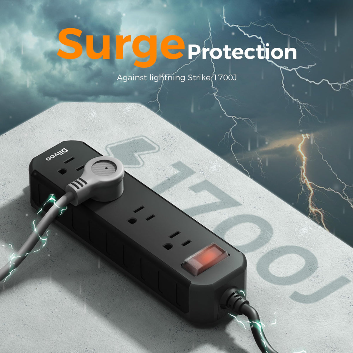 Diivoo flat plug profile shown low to ground to reduce tripping and water contact