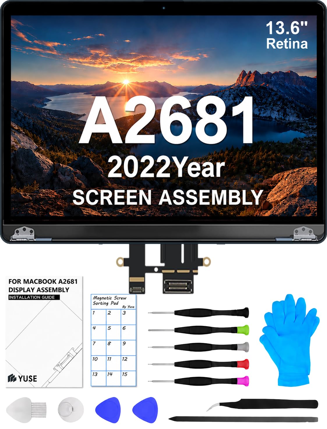Dilcmtif A2681 LCD screen for MacBook Air 13.6 inch M2 2022 delivers sharp, vibrant visuals.