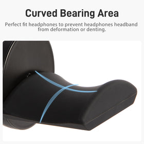 Dlilise headphone hanger keeps cables organized on a desk.