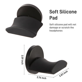 Dlilise headphone hook with soft rubber pad protects headbands.