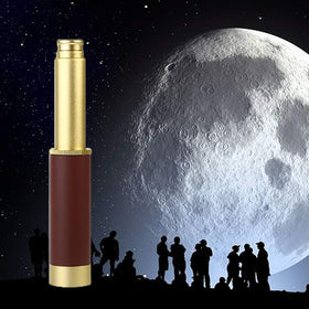 Dilwe pirate monocular telescope with brass finish, ideal for travel.