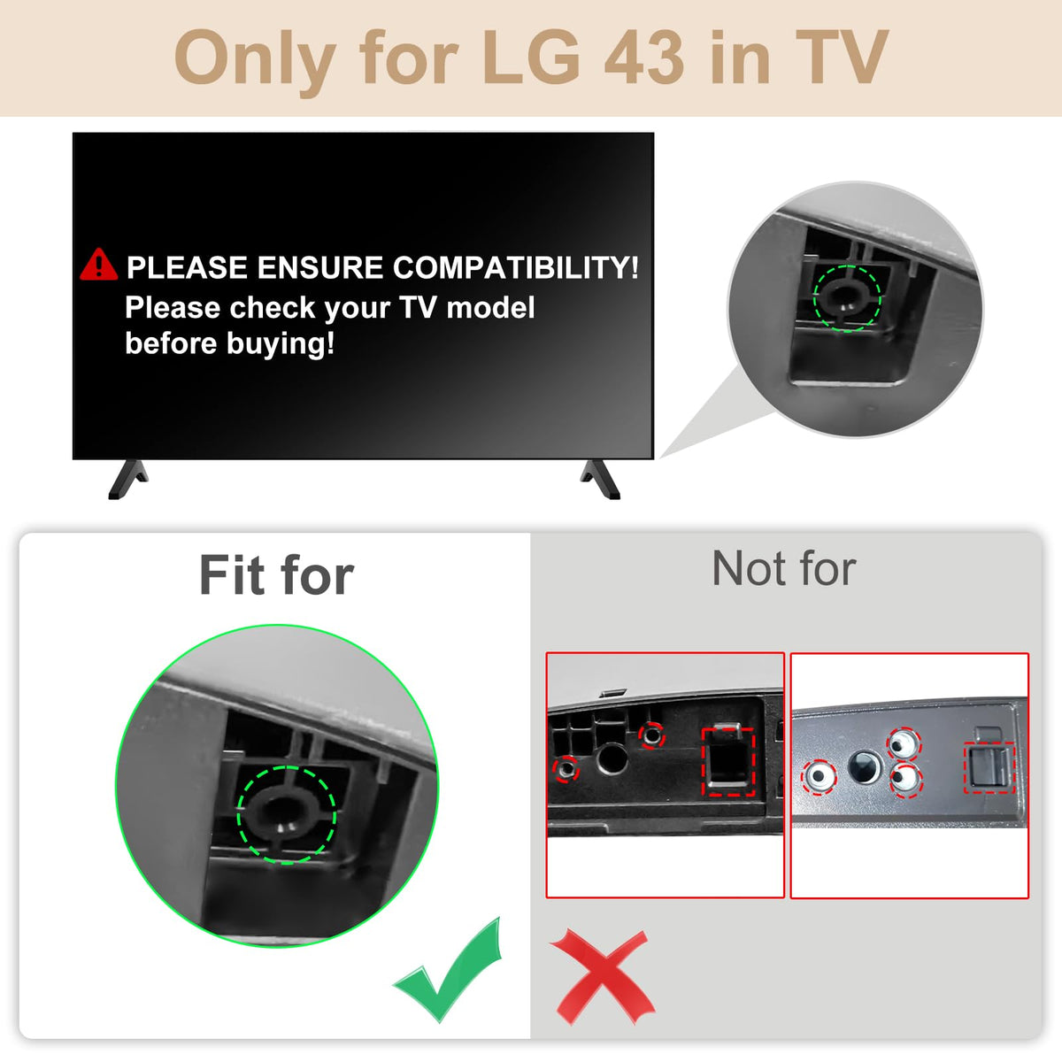 Dinghosen easy-assembly LG stand legs for quick setup