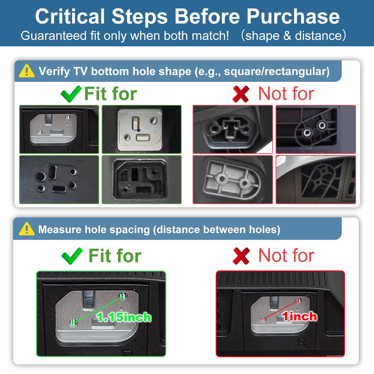 Dinghosen Hisense stand legs compatibility guide showing model fit.
