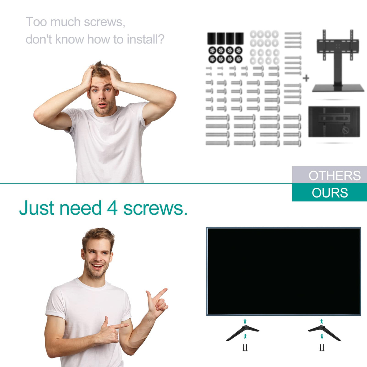 Dinghosen Hisense TV stand legs - compatible with listed Hisense models for a precise fit.