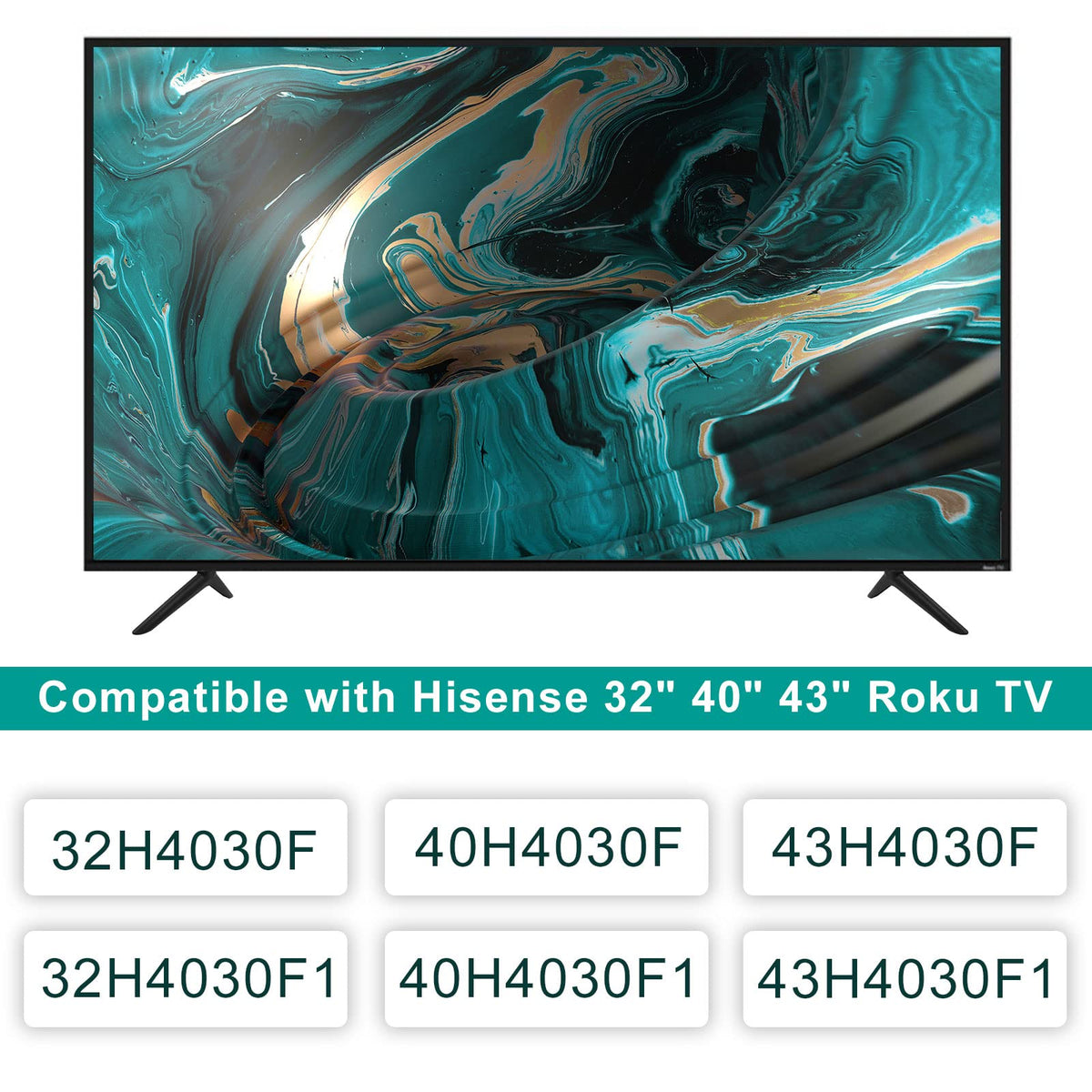 Dinghosen Hisense TV stand legs - no drilling required for wall-friendly placement.