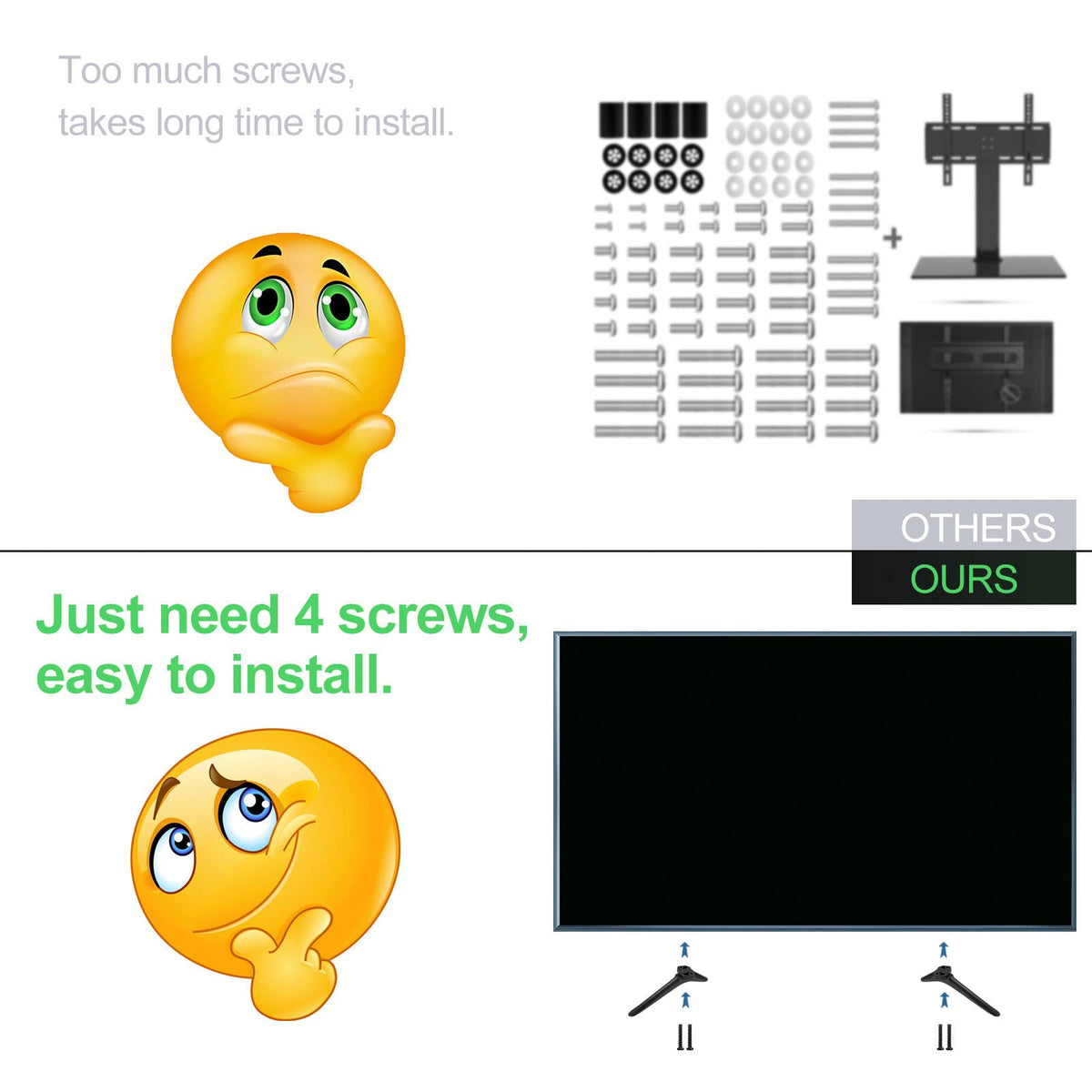 Dinghosen Hisense TV stand legs anti-scratch base protects furniture.