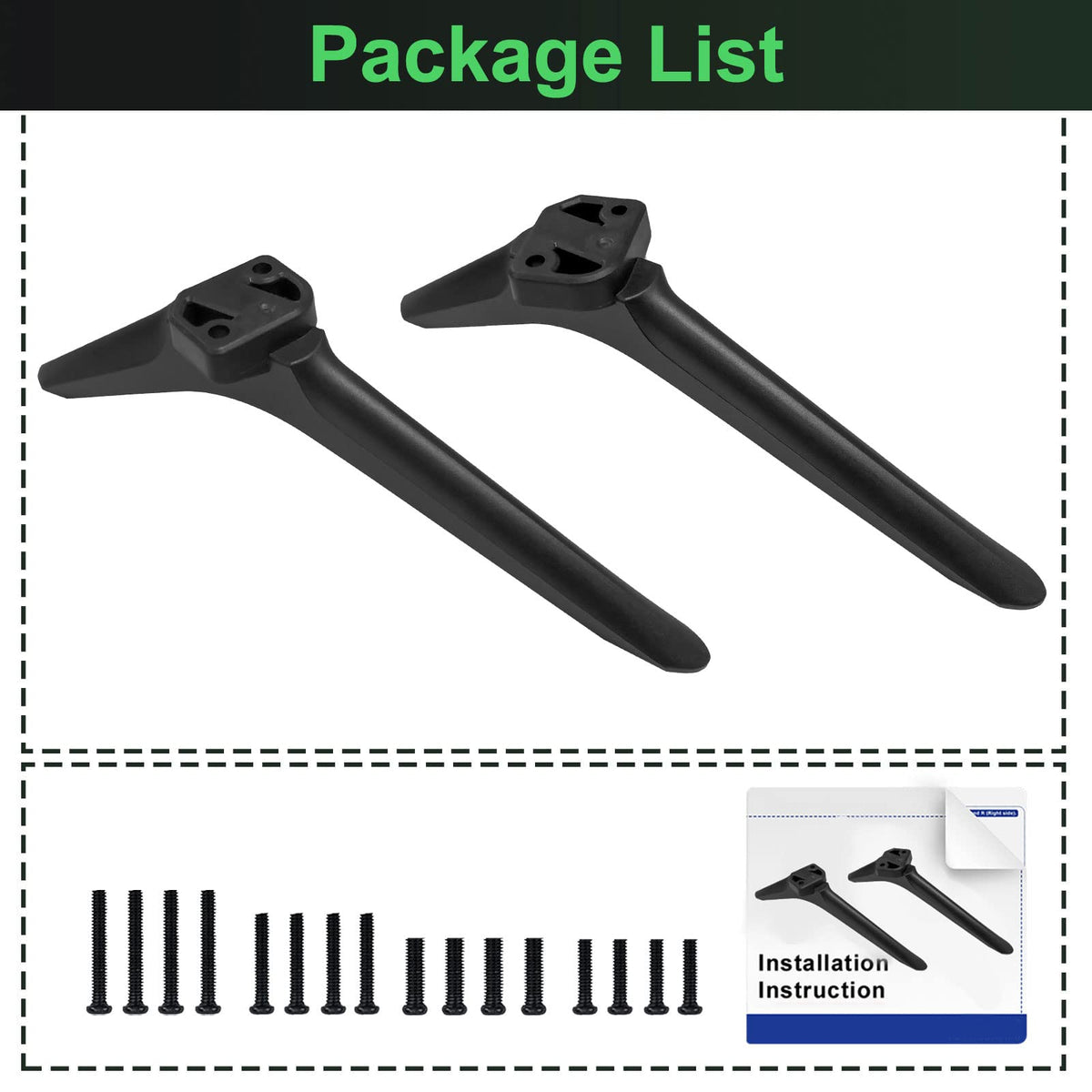Dinghosen Hisense TV stand legs includes clear installation instructions.