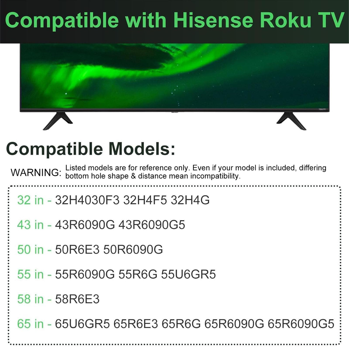 Dinghosen Hisense TV stand legs no-drill design preserves walls.