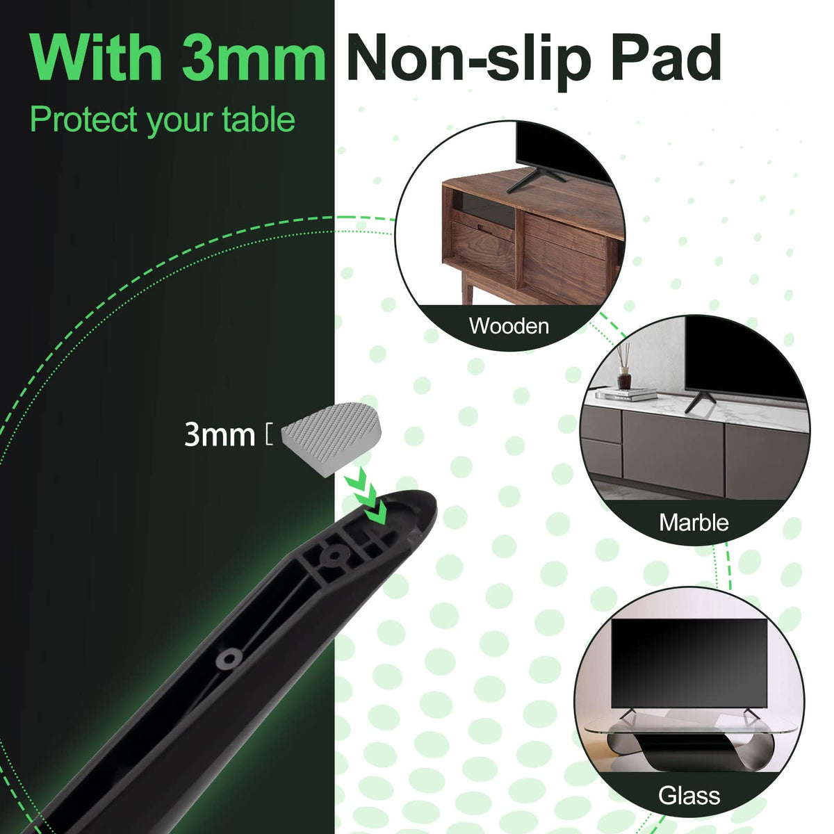 Dinghosen Hisense TV stand legs quick-install for easy setup.