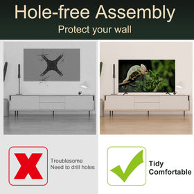 Dinghosen no-drill installation preserves walls and keeps space intact.