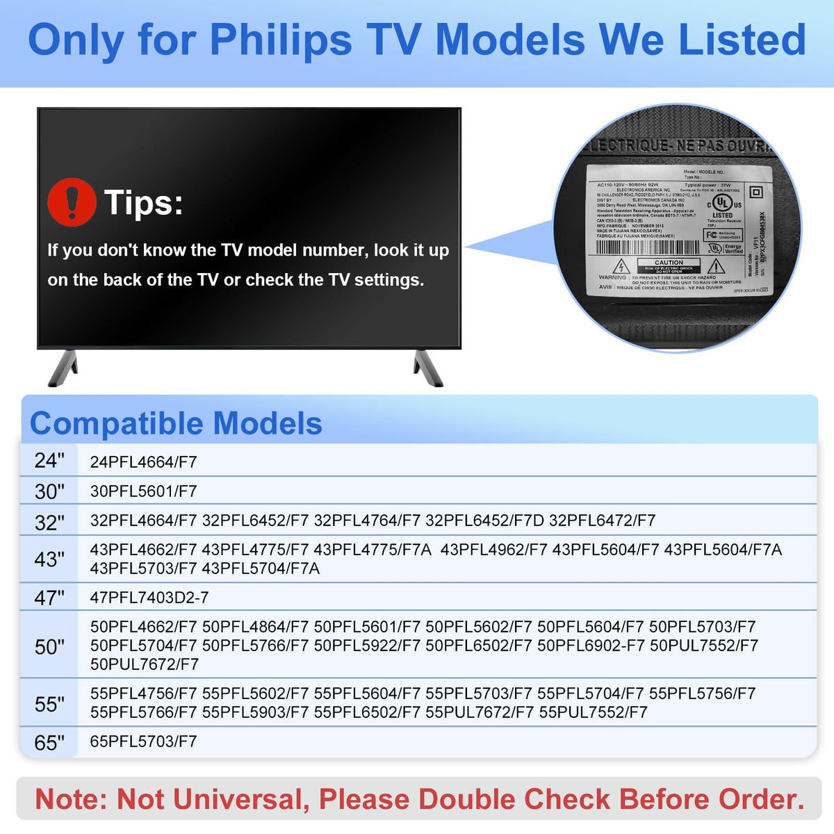 Dinghosen Philips stand legs compatibility guide helps identify supported models.