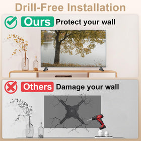 Dinghosen sturdy base supports TVs up to 60 pounds safely