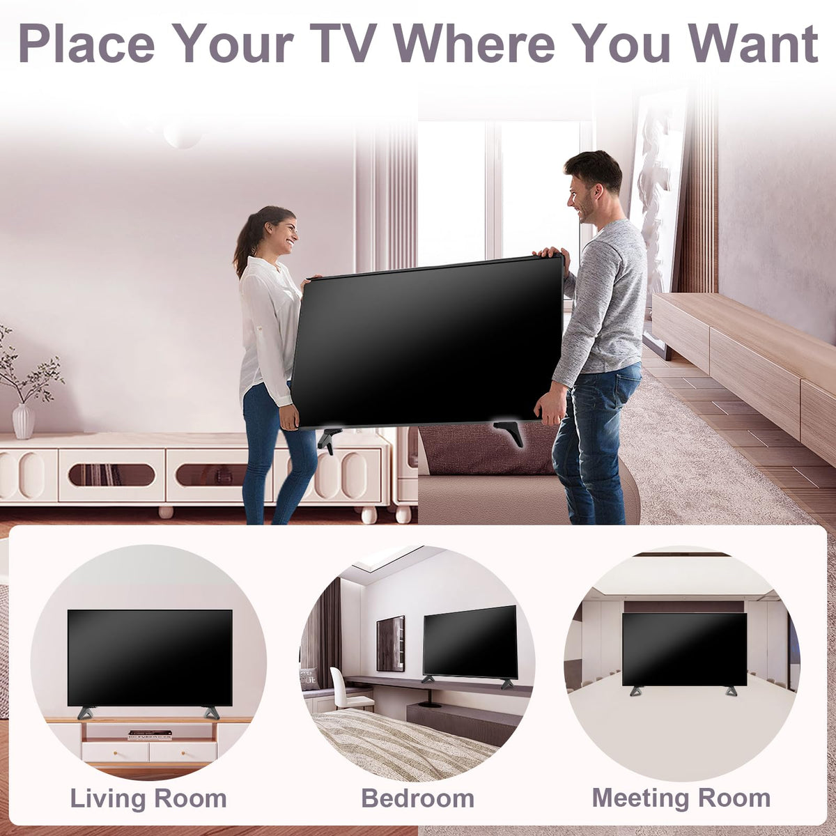 Dinghosen sturdy base provides safe placement for LG TVs.
