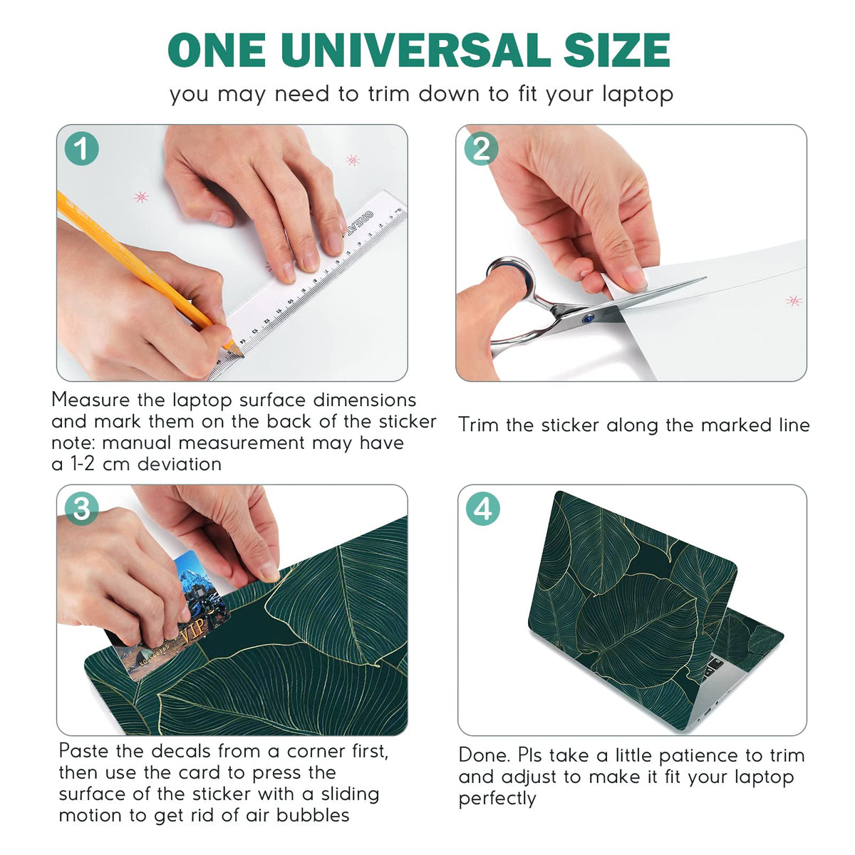 DINKY green leaf skin for on-the-go style upgrade on any notebook.