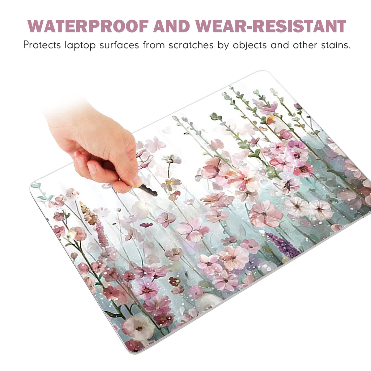 DINKY laptop skin large decal on lid with vibrant print that resists fading