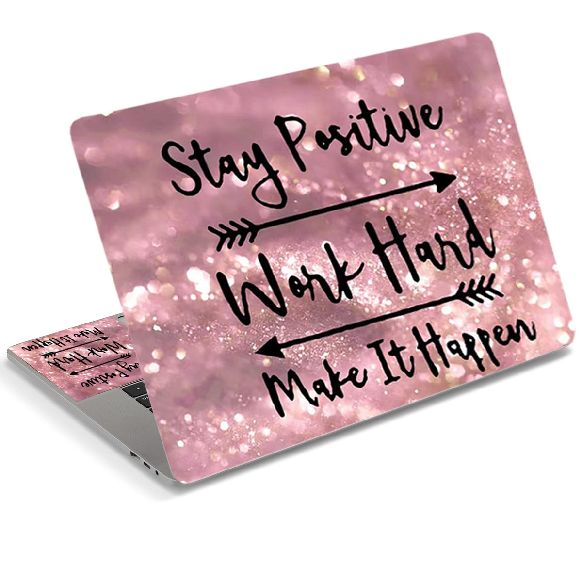 DINKY pink-letters laptop skin decal protects surfaces with vibrant detail.
