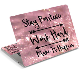 DINKY pink-letters laptop skin decal protects surfaces with vibrant detail.