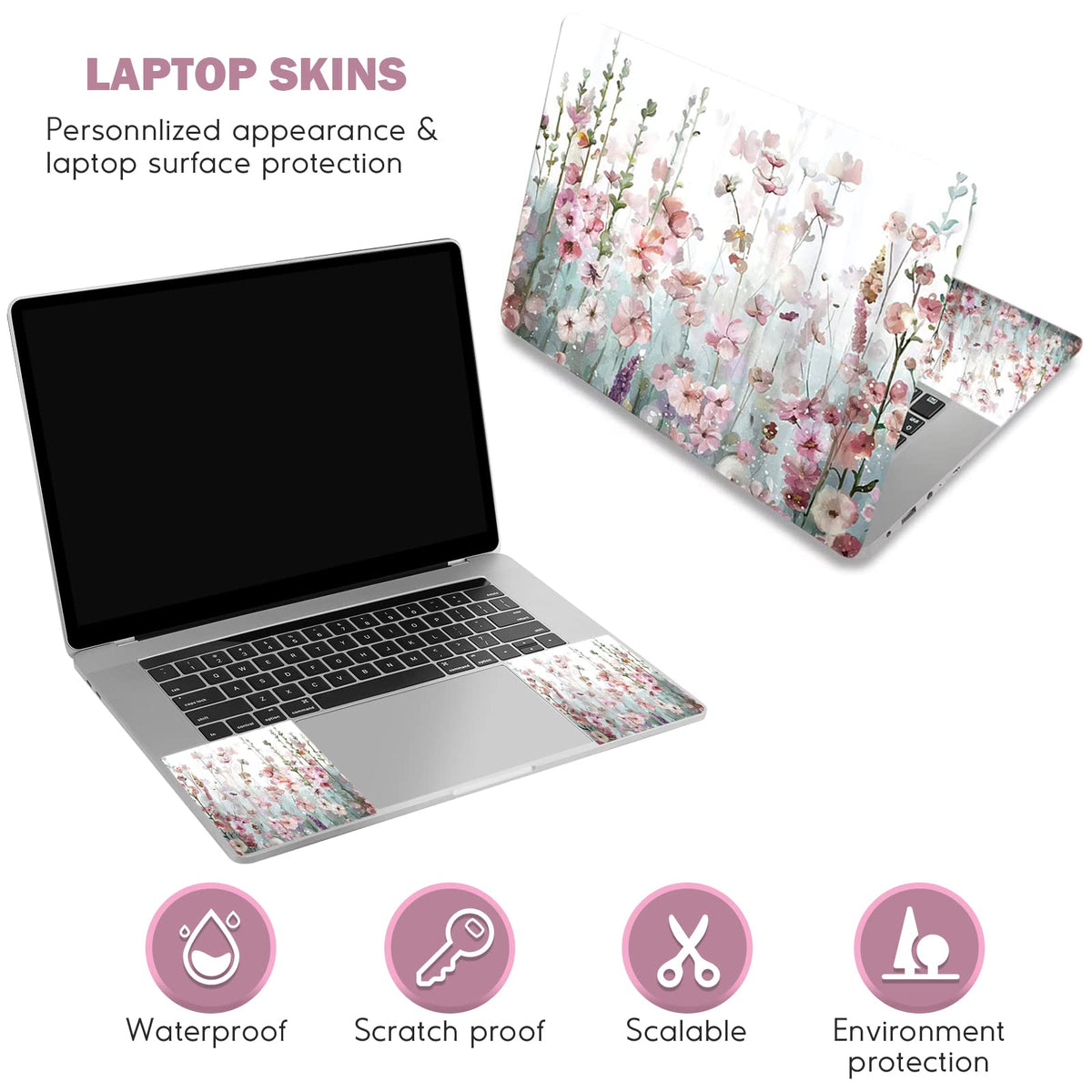 DINKY laptop skin touchpad right protects surface and preserves tactile feel