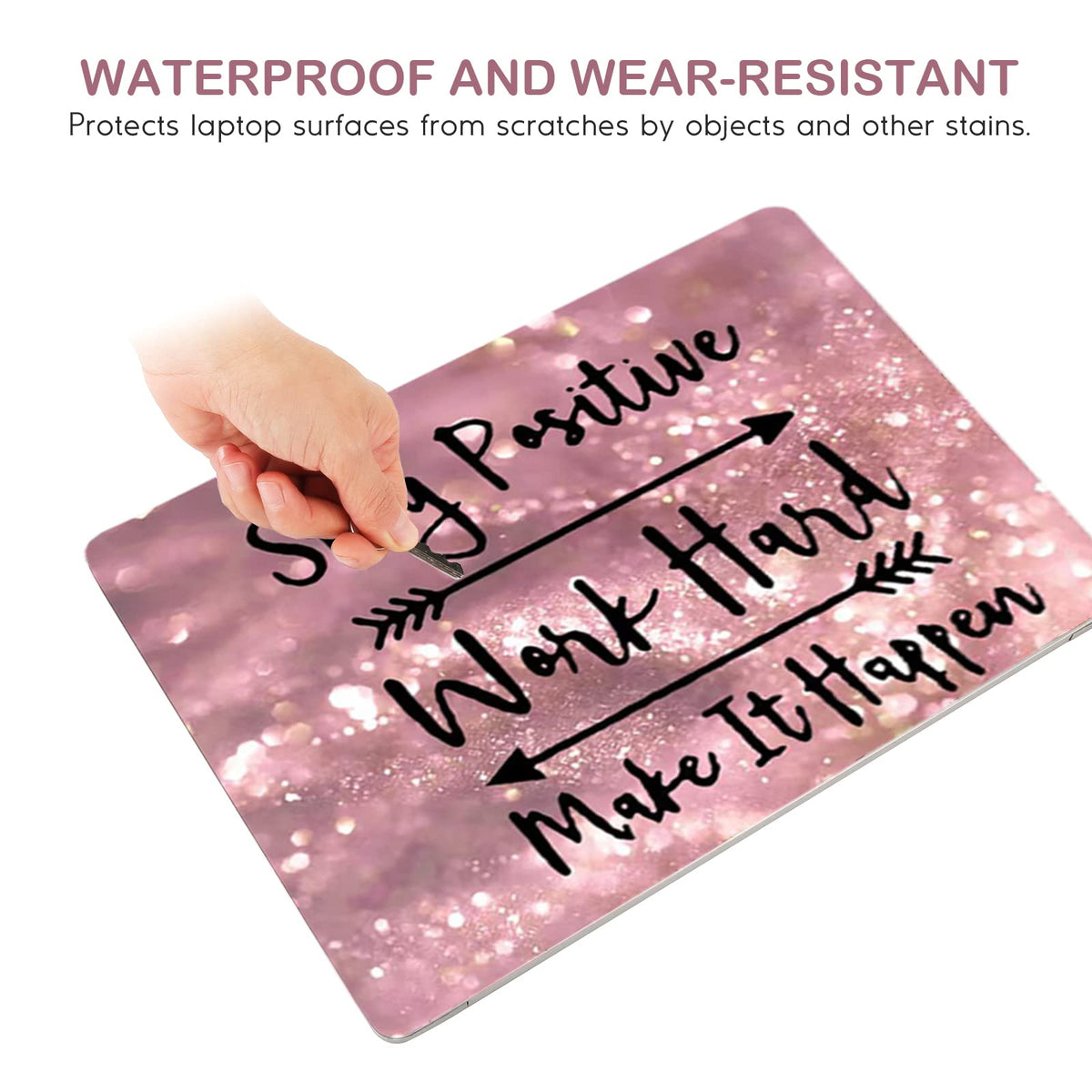 DINKY waterproof and dustproof pink-letters skin guards against wear.