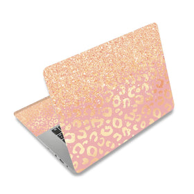 DINKY leopard print laptop skin adds vibrant color and lid protection.
