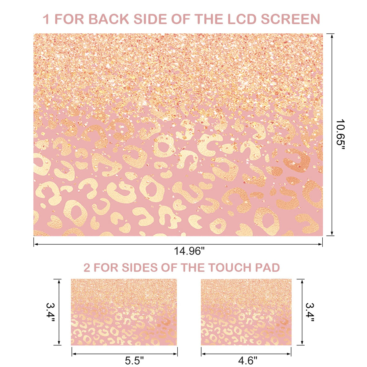 DINKY leopard print laptop skin provides full surface coverage for laptops.