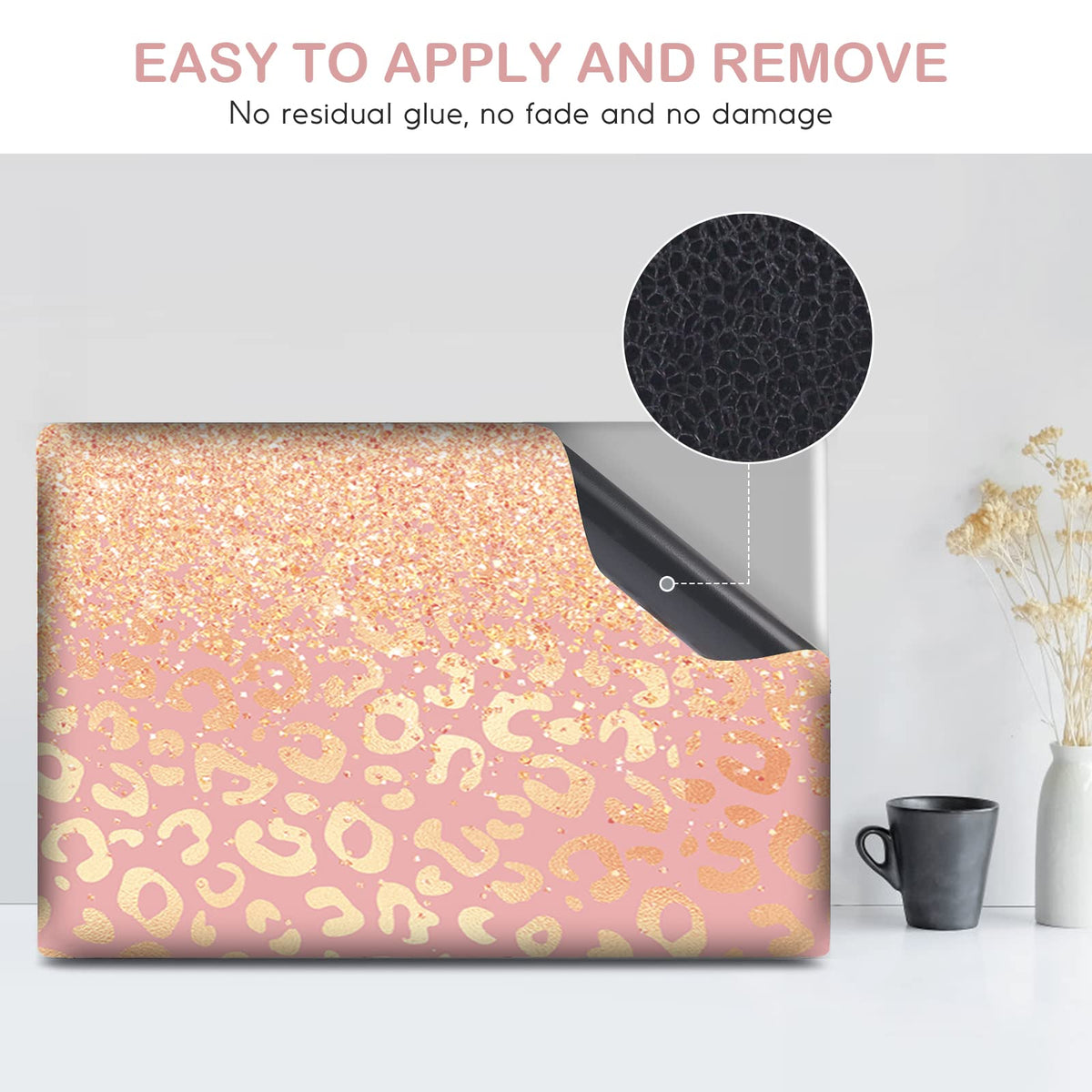DINKY leopard print laptop skin is waterproof and dustproof for daily use.