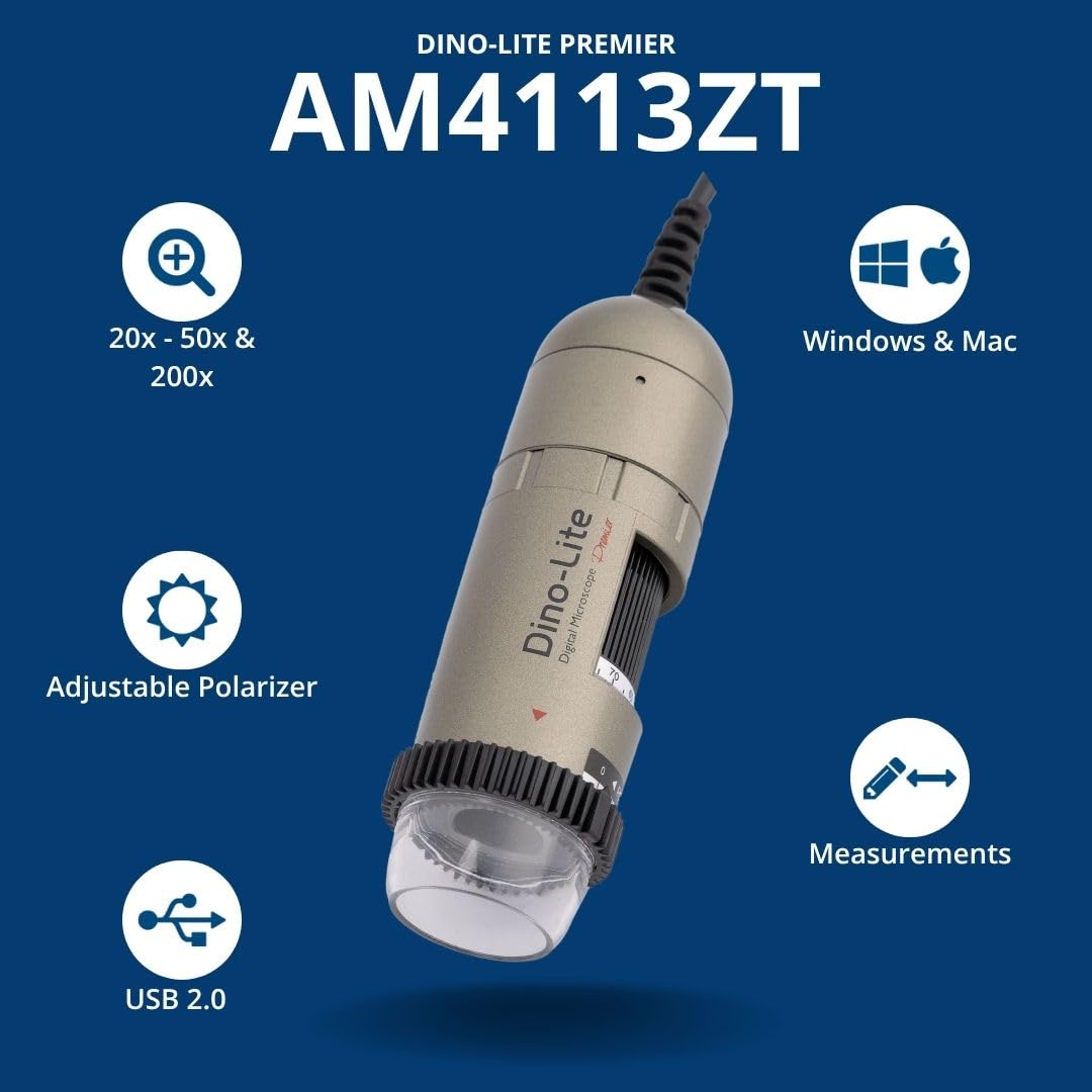 Dino-Lite AM4113ZT USB setup for simple plug-and-view inspection.