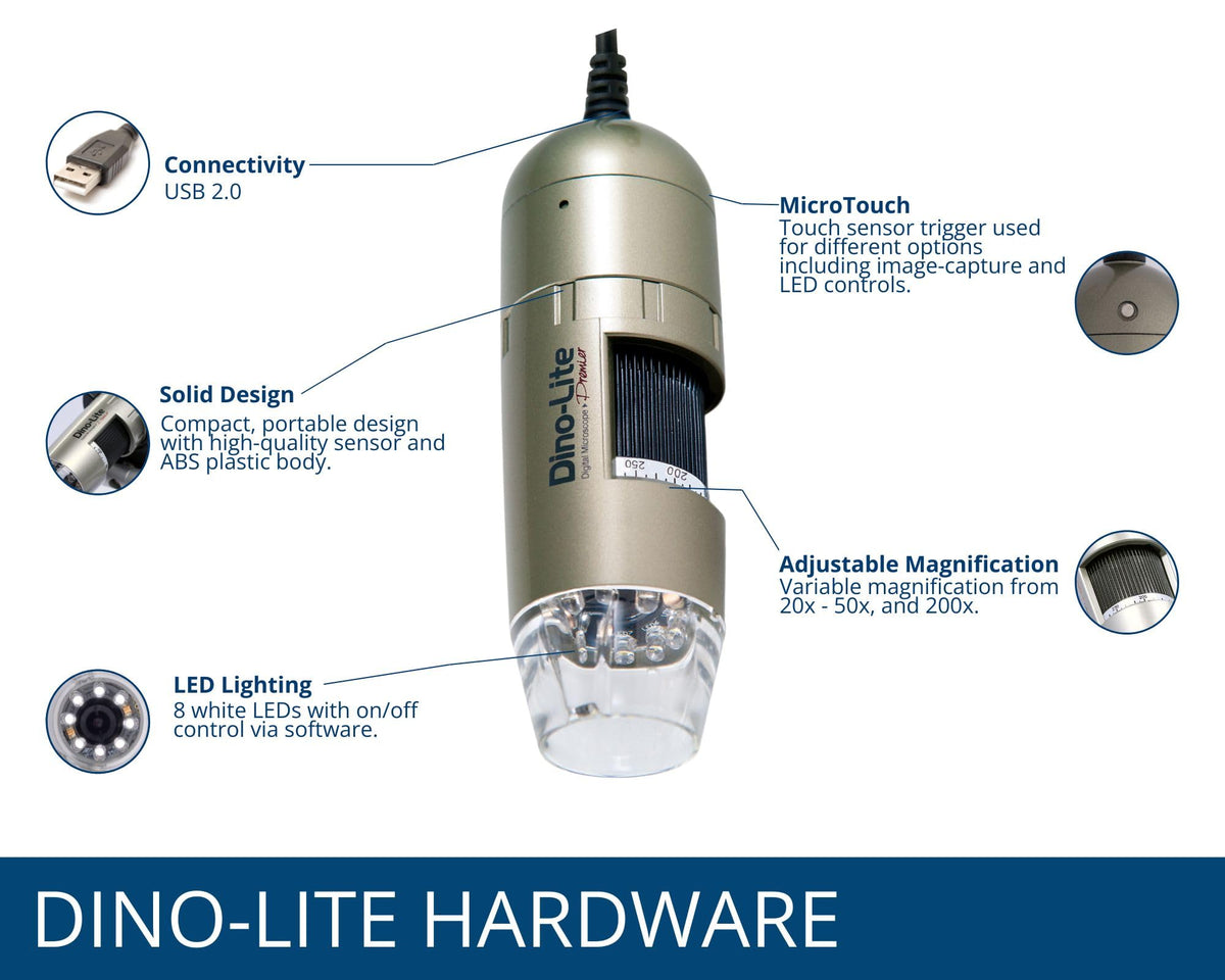 Dino-Lite AM4111T 1280x1024 high-resolution sensor for crisp images.