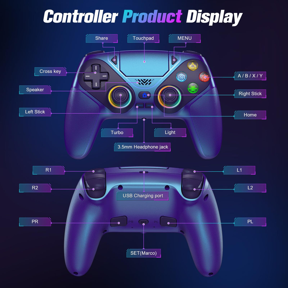 Dinosoo controller connected to PC via USB-C for plug-and-play gaming convenience