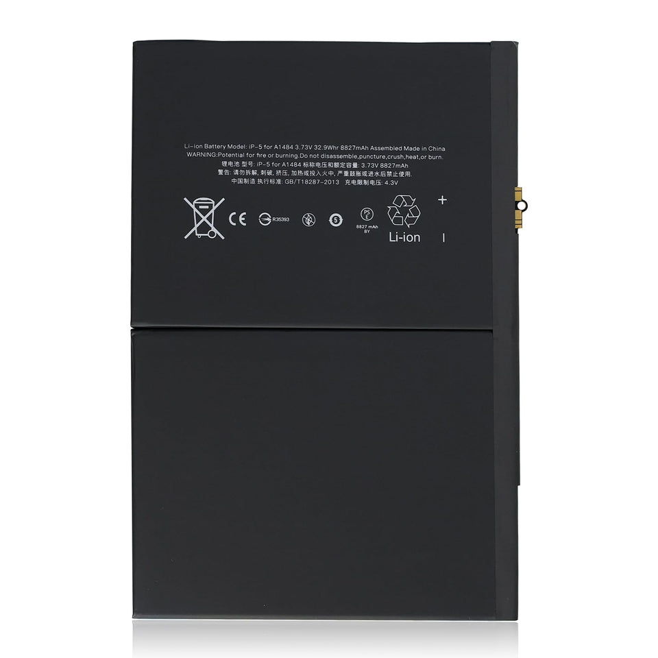 Dinow A1484 battery front view for iPad Air replacement with fresh capacity