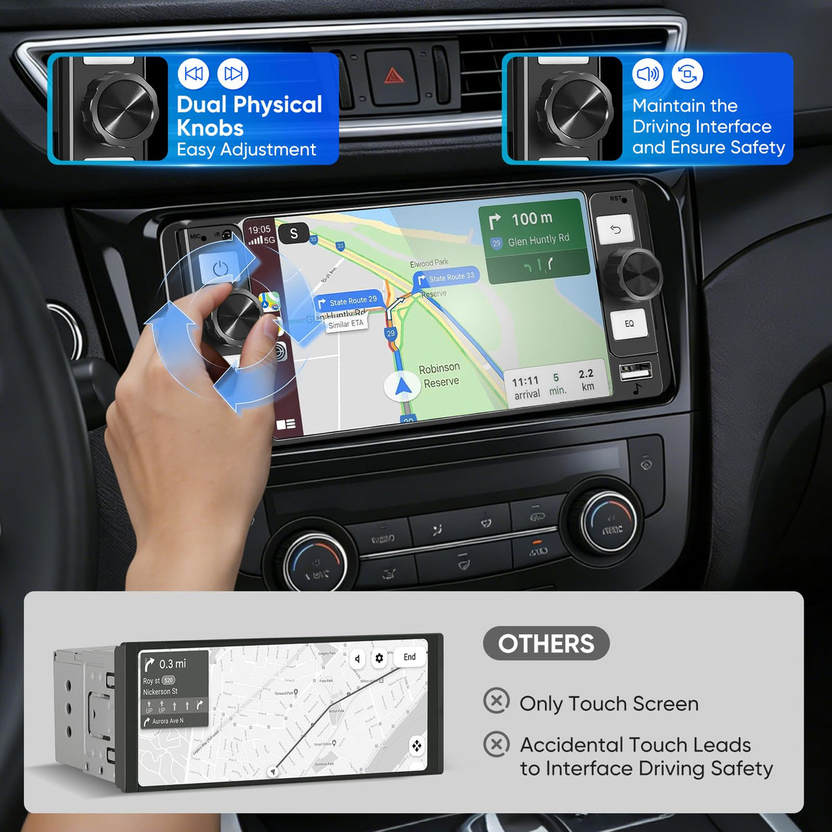 dinrgo rearview backup camera showing parking assist benefit