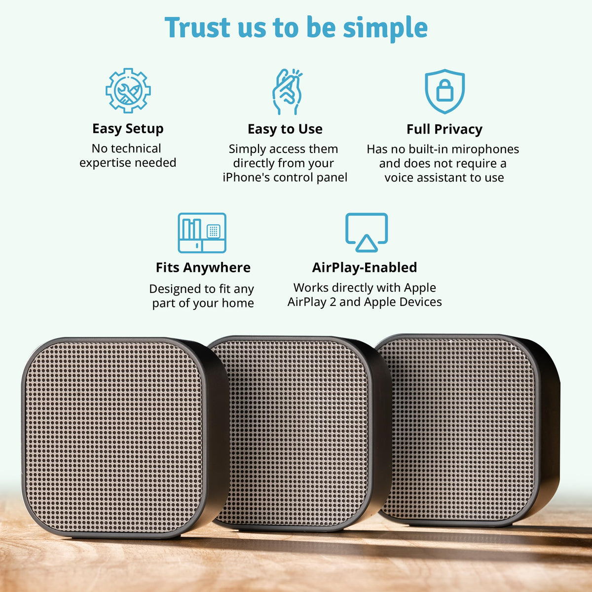Dio Node privacy design shows no microphones for discreet listening