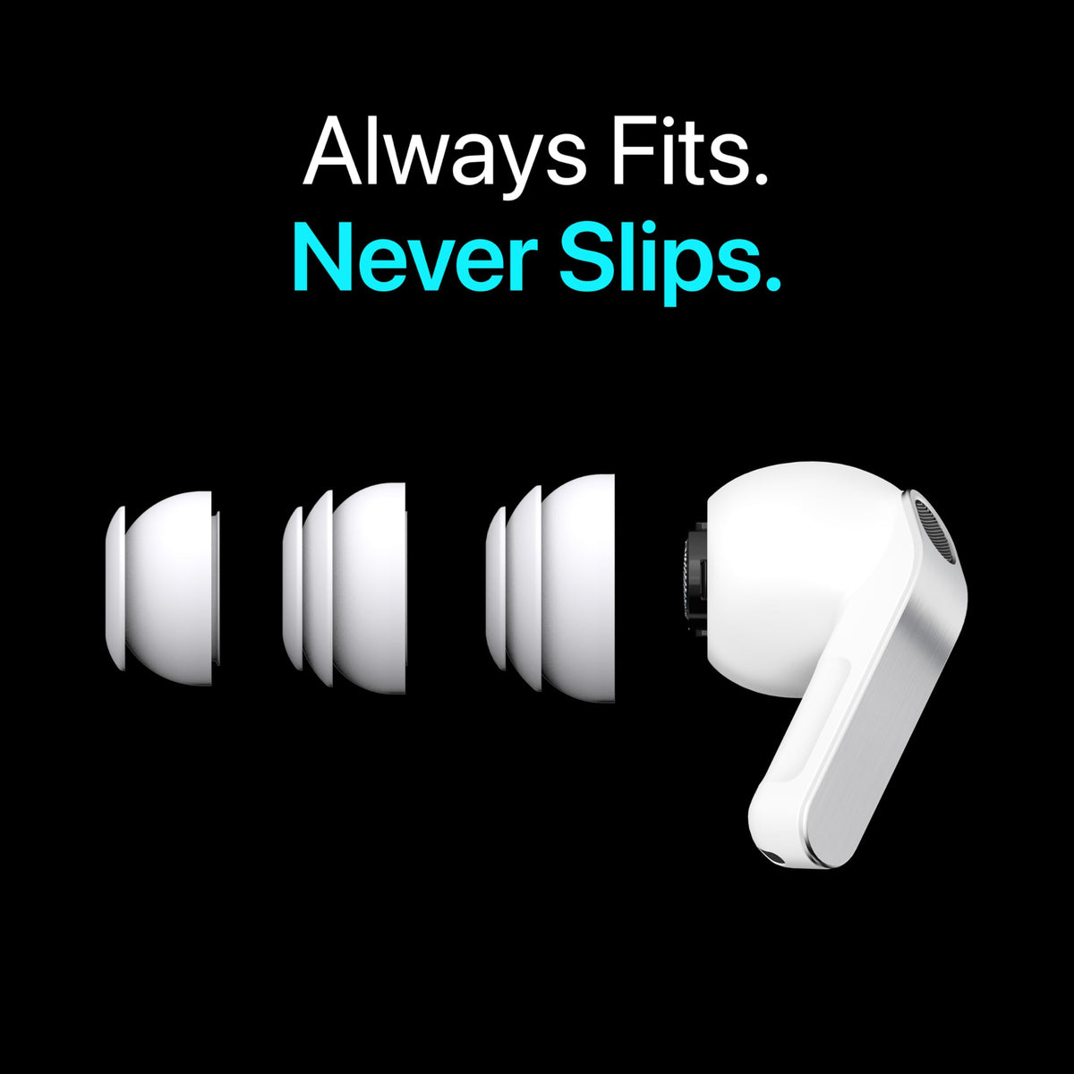 Close-up of noise-seal feature on Diofit eartips for clearer calls