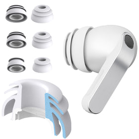 Diofit premium eartips top view showing secure multi-flange grip for active users