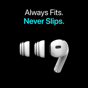 diofit side profile mounted on AirPods Pro demonstrating precise fit