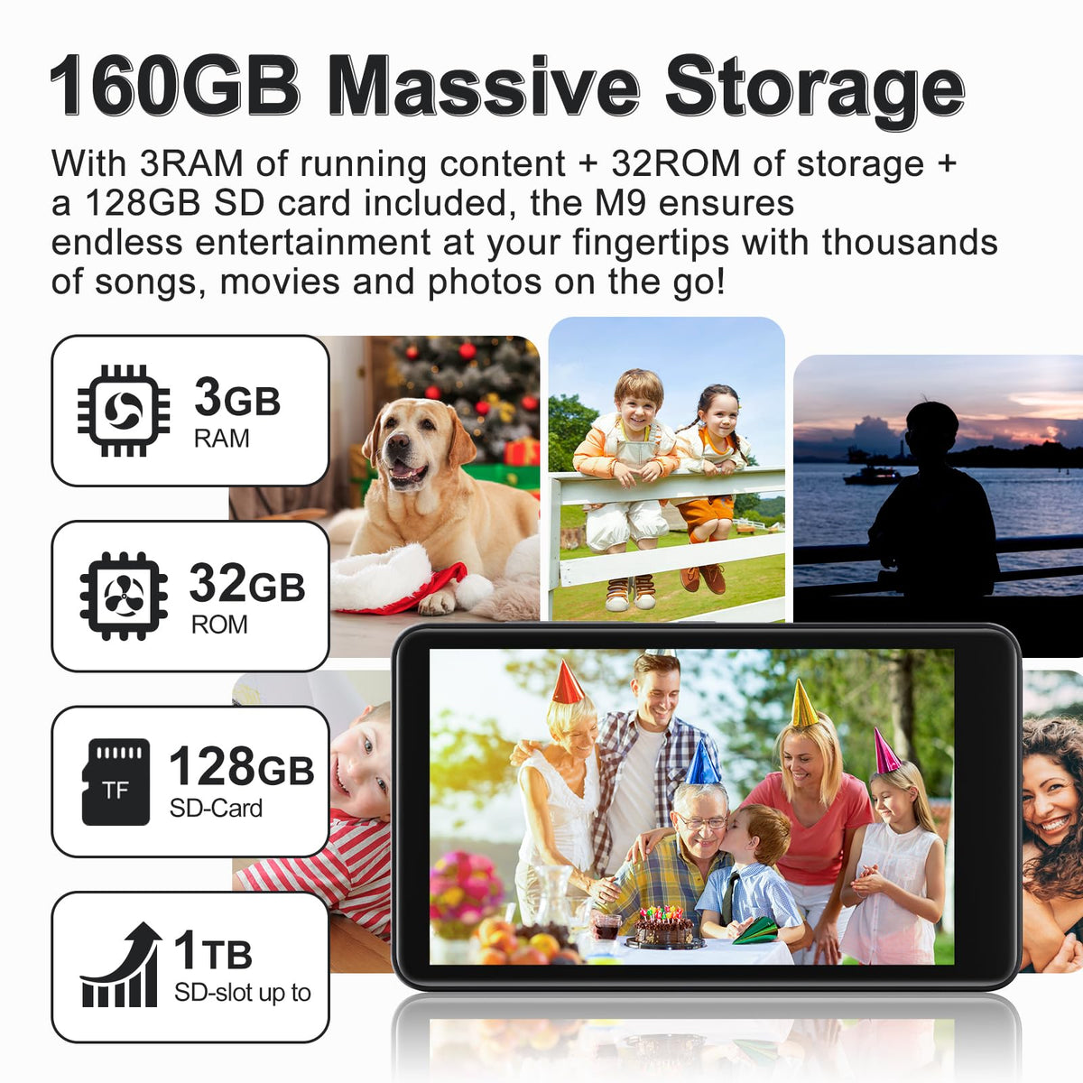 Diofox storage ready to hold thousands of songs and ebooks.