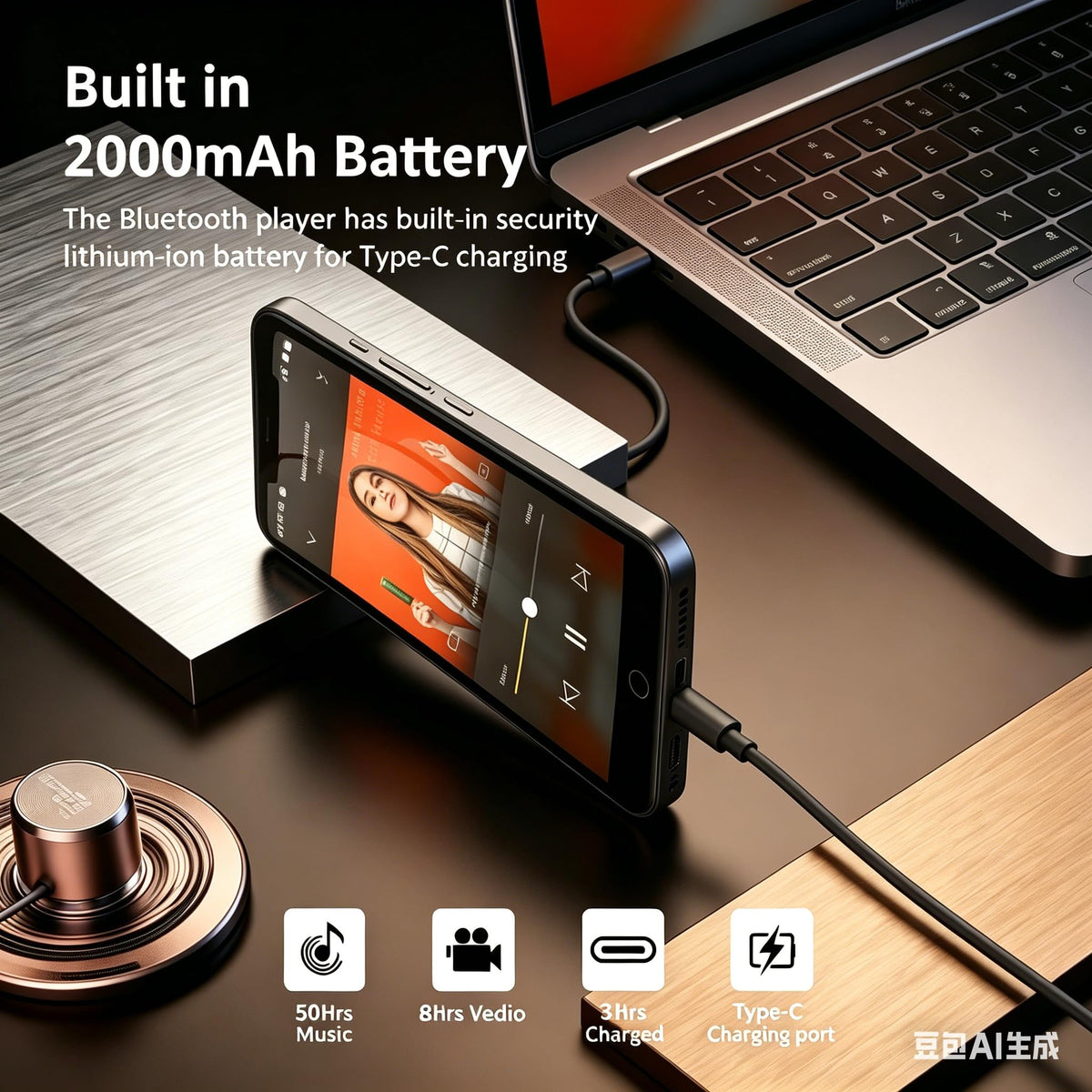 Diofox offline storage 80GB enables offline listening anywhere.