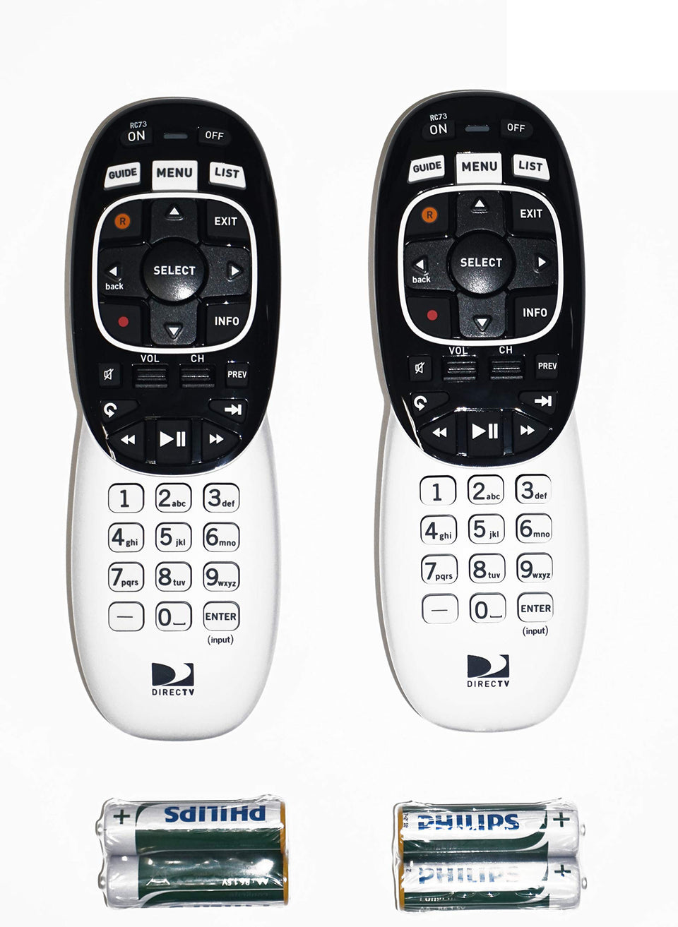DIRECTV RC73 front view showing compact ergonomic design and faster control
