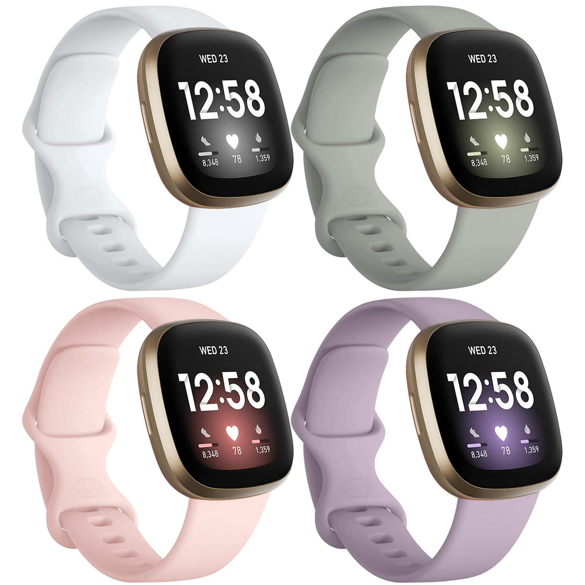 Dirrelo Versa 3/ Sense strap in gray with secure TPU buckle.