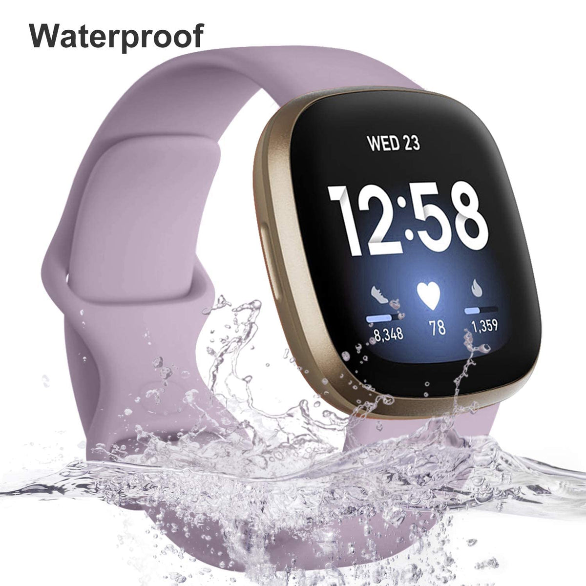 Dirrelo Versa 3/ Sense strap in lavender for stylish, durable wear.