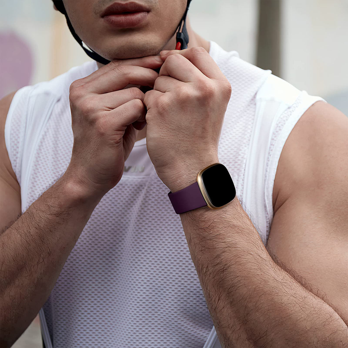 Dirrelo large white Versa band, breathable and comfy for extended wear.